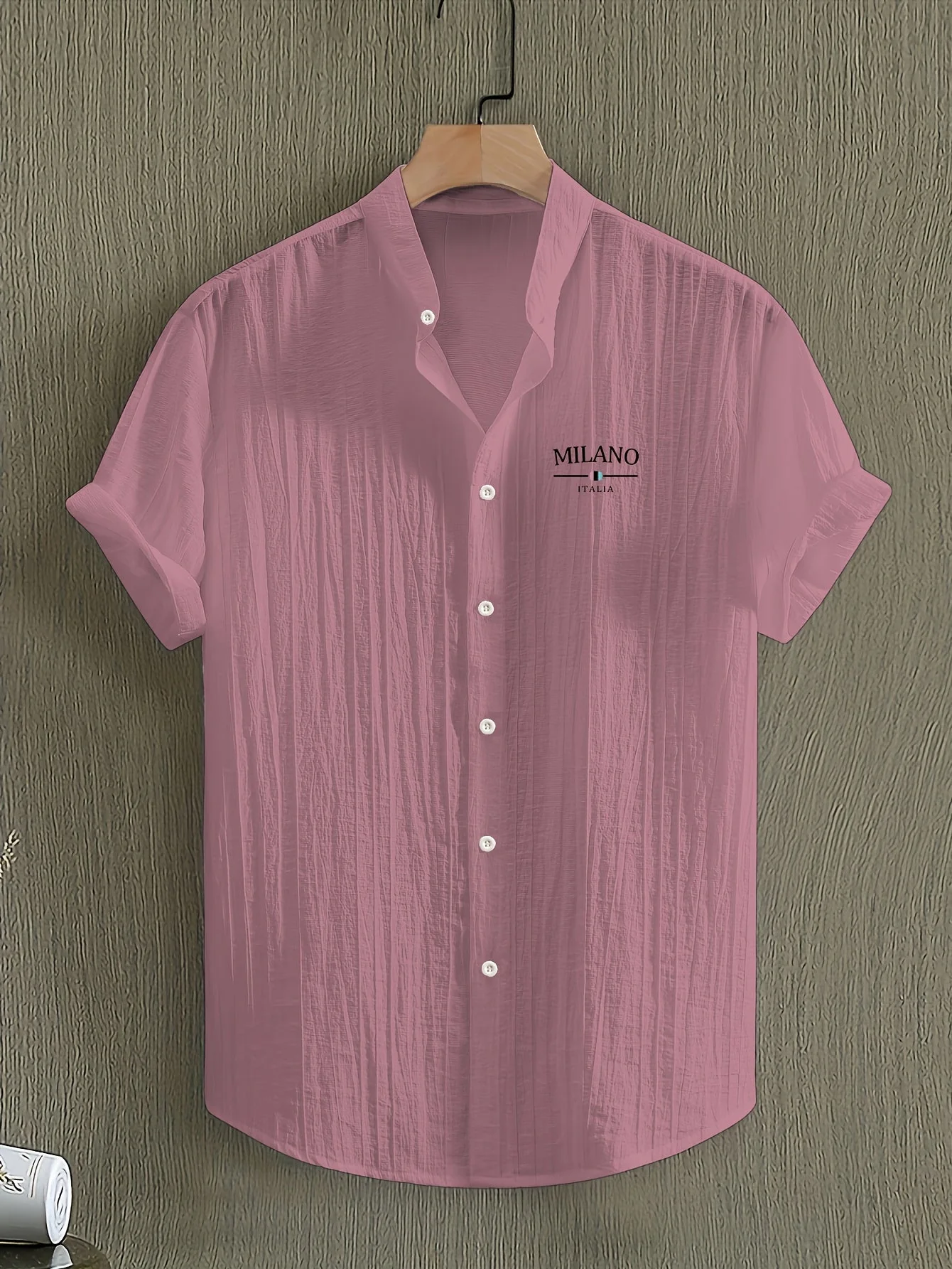 Chemise casual à col mao pour homme – style moderne MILANO, manches courtes, idéale pour l'été - Image 7