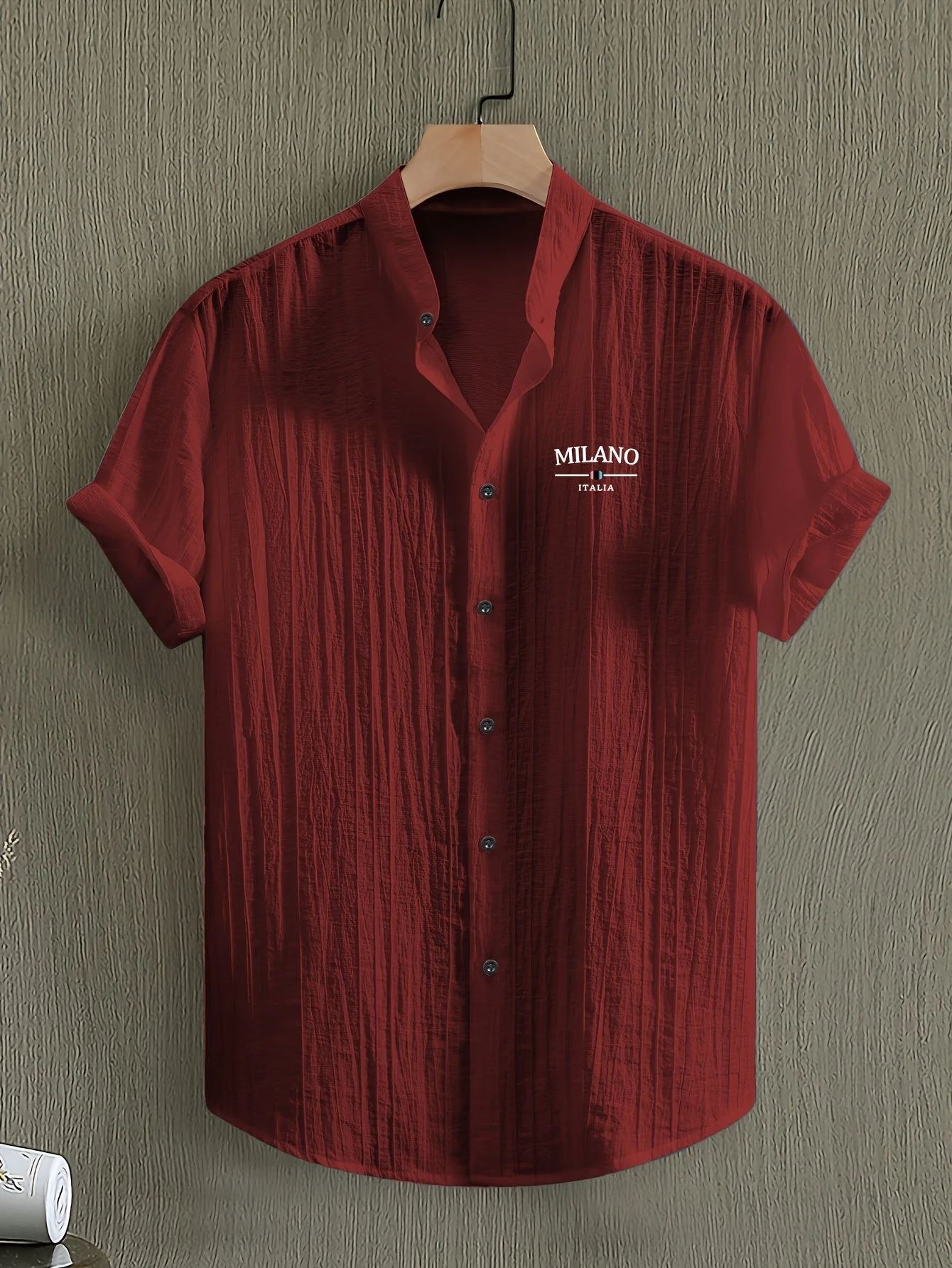 Chemise casual à col mao pour homme – style moderne MILANO, manches courtes, idéale pour l'été - Image 8