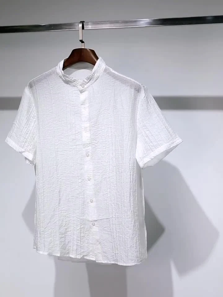 Chemise casual à col mao pour homme – style moderne MILANO, manches courtes, idéale pour l'été - Image 9