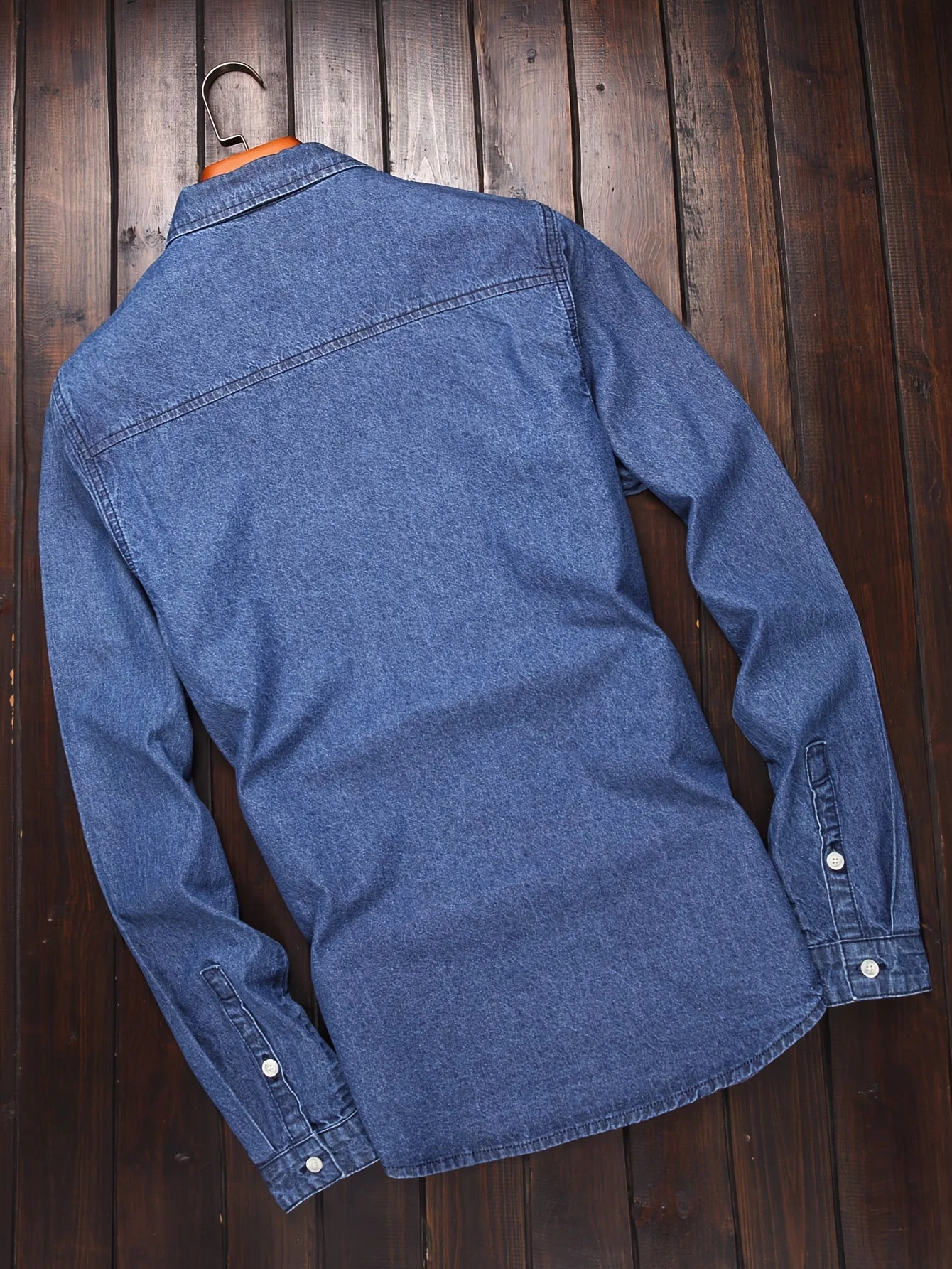 Chemise casual homme à manches longues style denim – Idéale pour le week-end et la mi-saison - Image 2