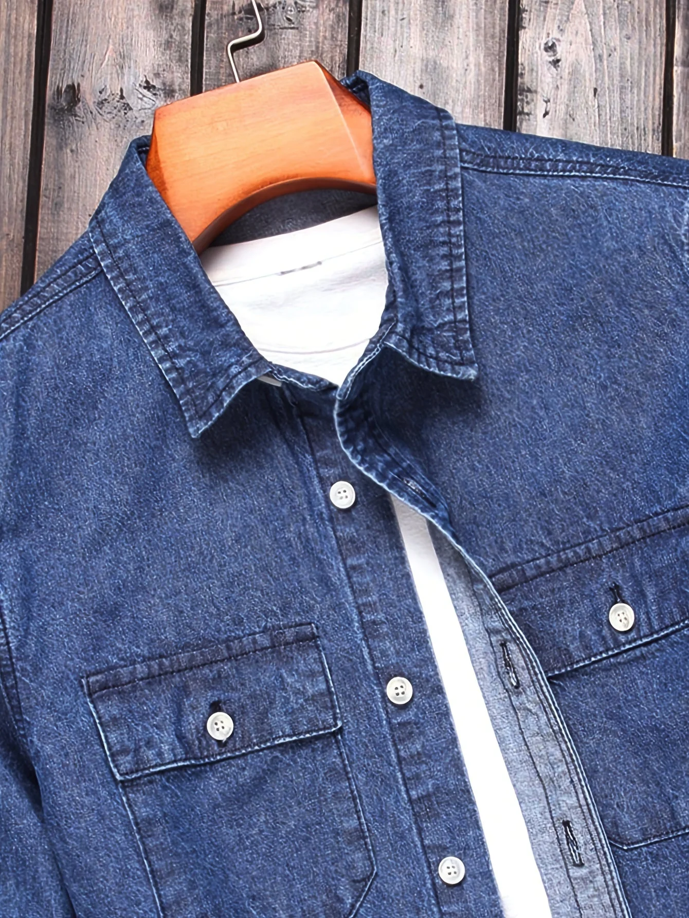 Chemise casual homme à manches longues style denim – Idéale pour le week-end et la mi-saison - Image 6