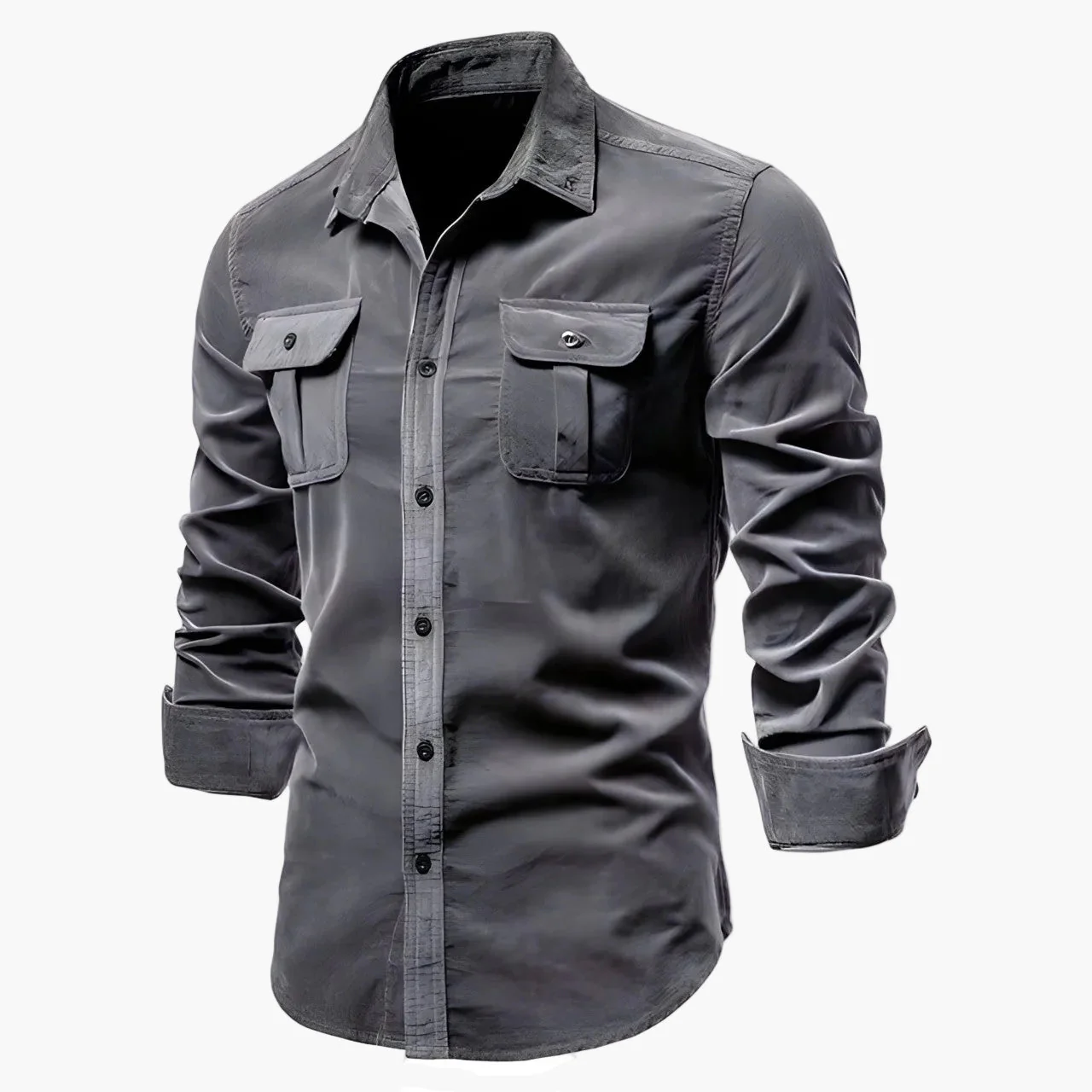 Chemise casual pour homme style urbain polyvalent à manches longues - Image 6