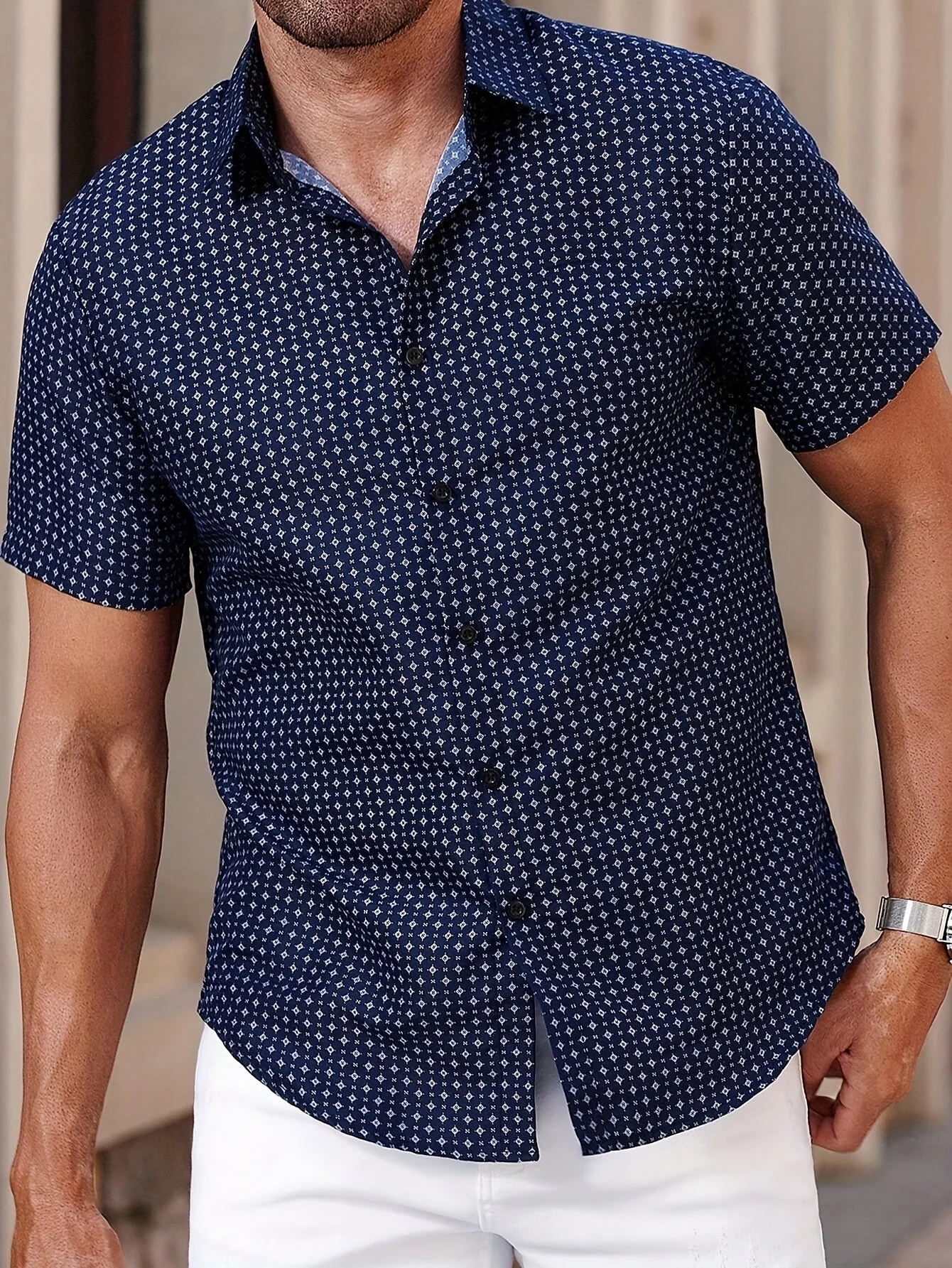 Chemise casual à manches courtes pour homme style urbain élégante - Image 4
