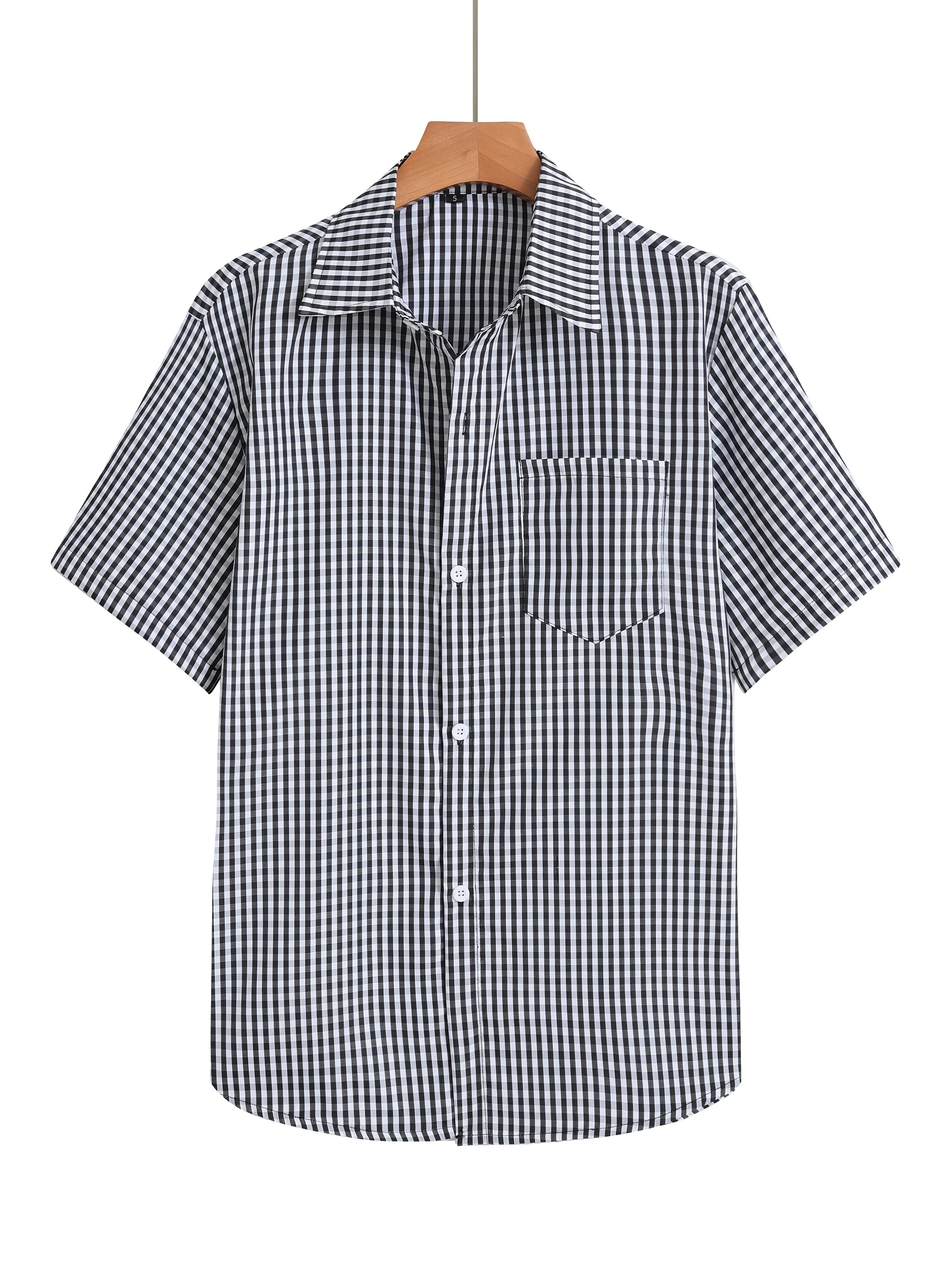 Chemise décontractée à carreaux pour homme manches courtes style estival - Image 2