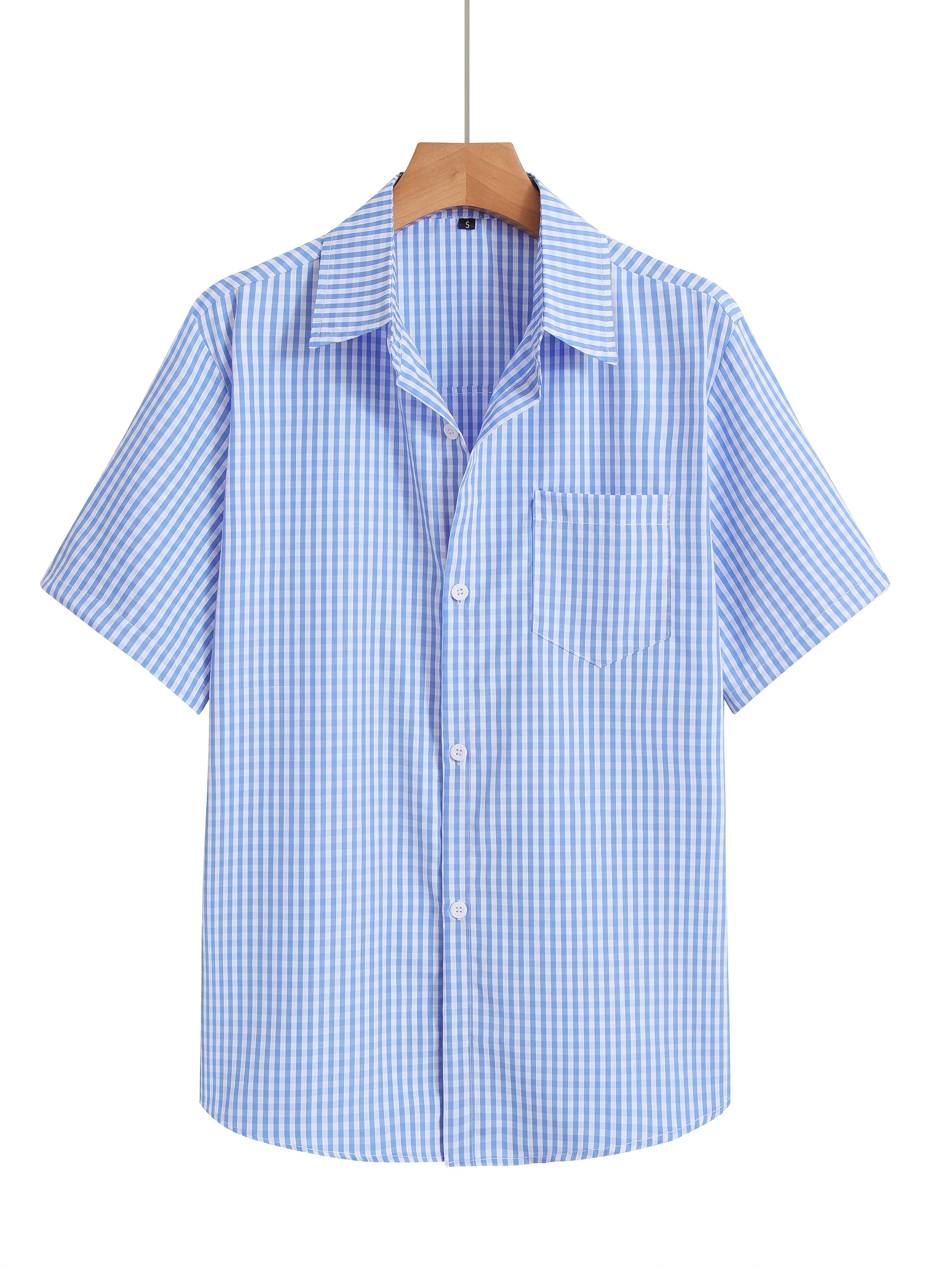 Chemise décontractée à carreaux pour homme manches courtes style estival - Image 3