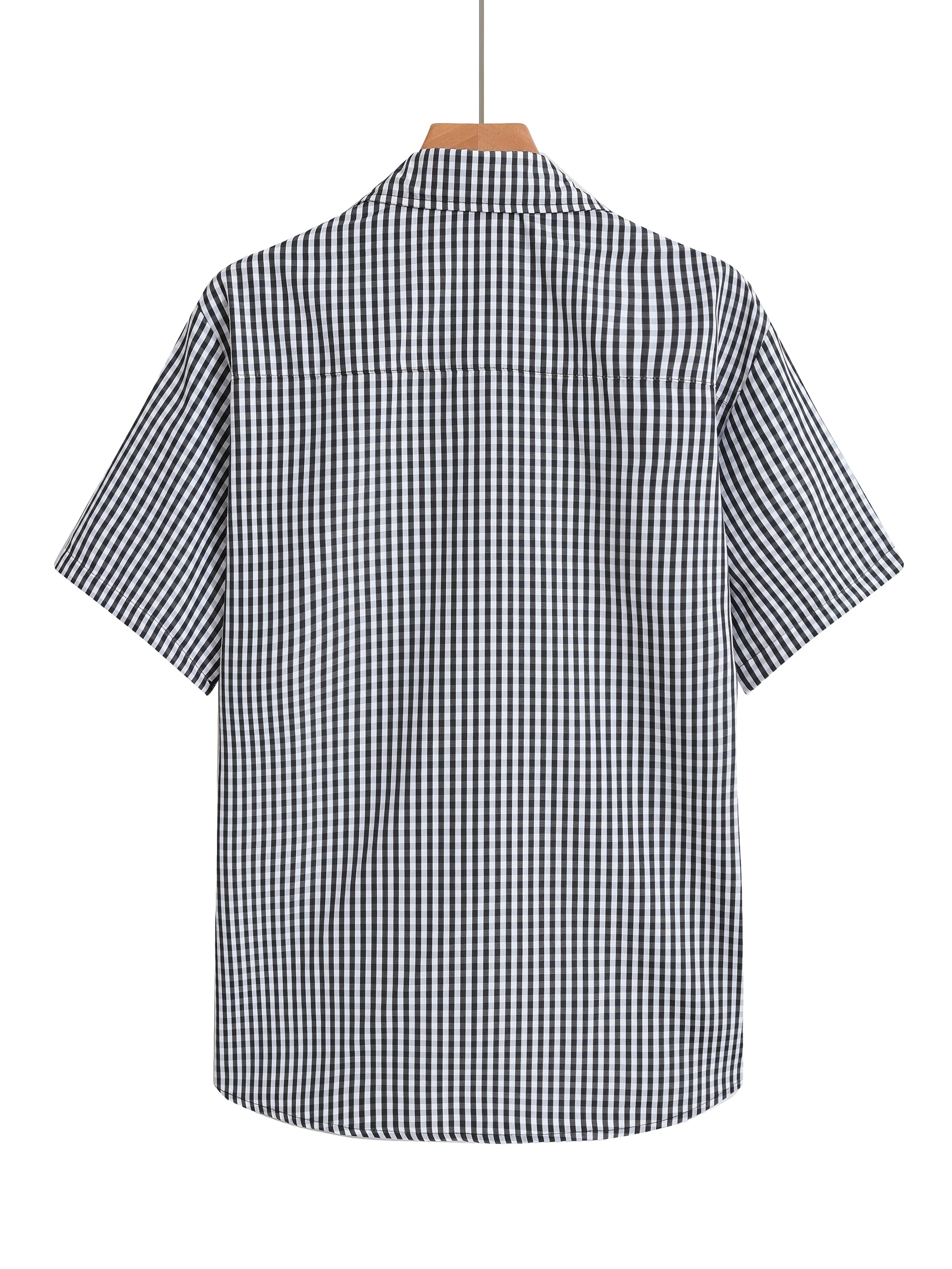 Chemise décontractée à carreaux pour homme manches courtes style estival - Image 4