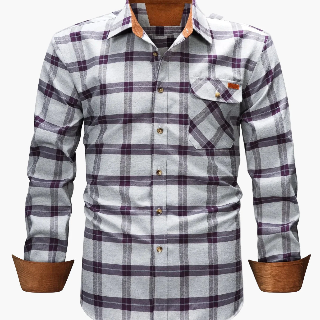 Chemise décontractée à carreaux pour homme style automne-hiver manches longues - Image 12