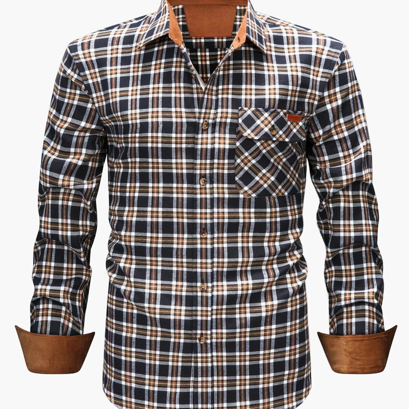 Chemise décontractée à carreaux pour homme style automne-hiver manches longues - Image 13