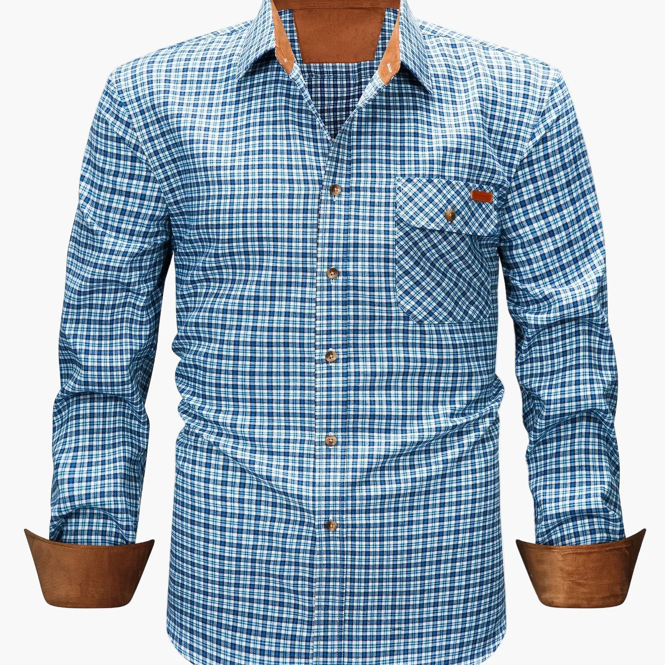 Chemise décontractée à carreaux pour homme style automne-hiver manches longues - Image 15