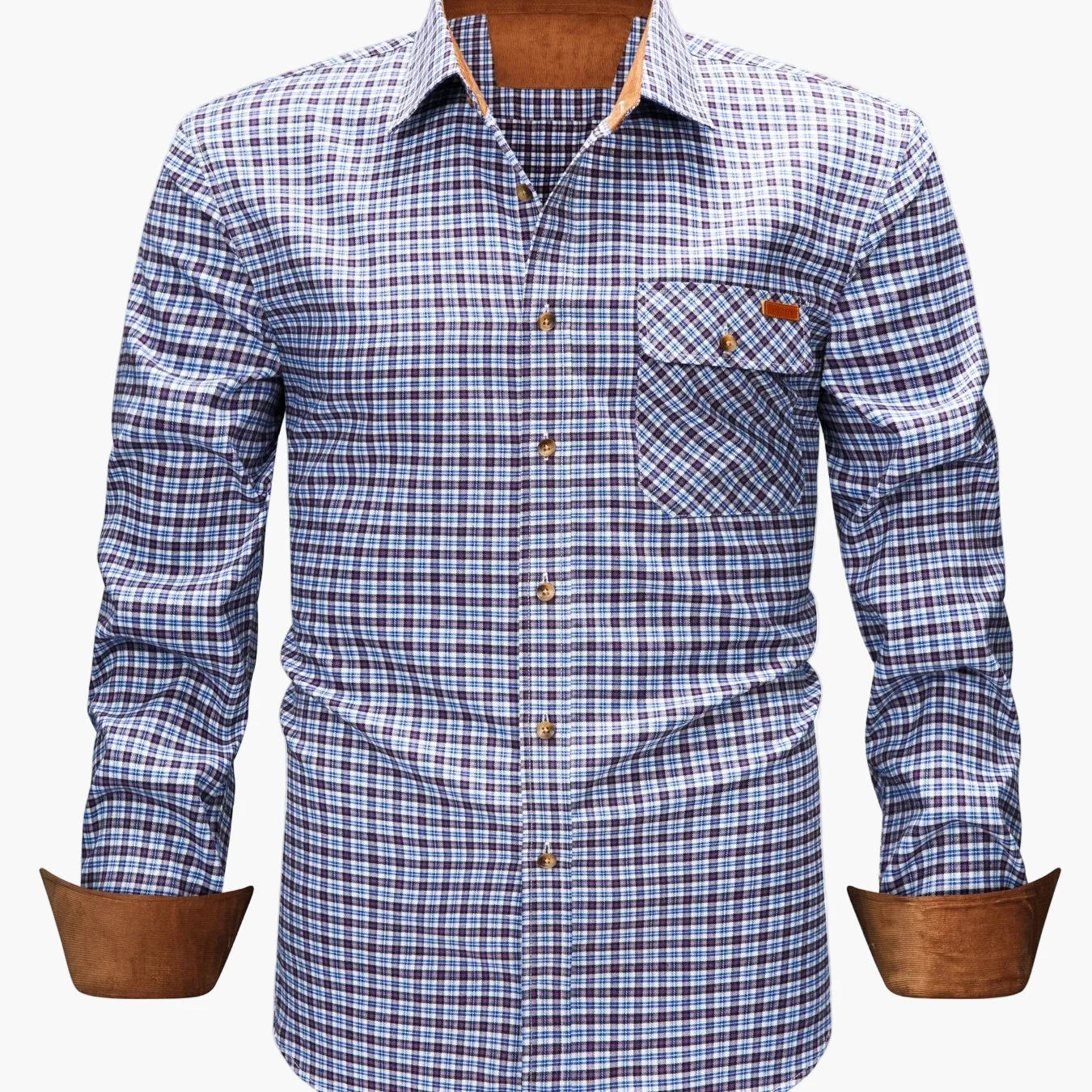 Chemise décontractée à carreaux pour homme style automne-hiver manches longues - Image 16