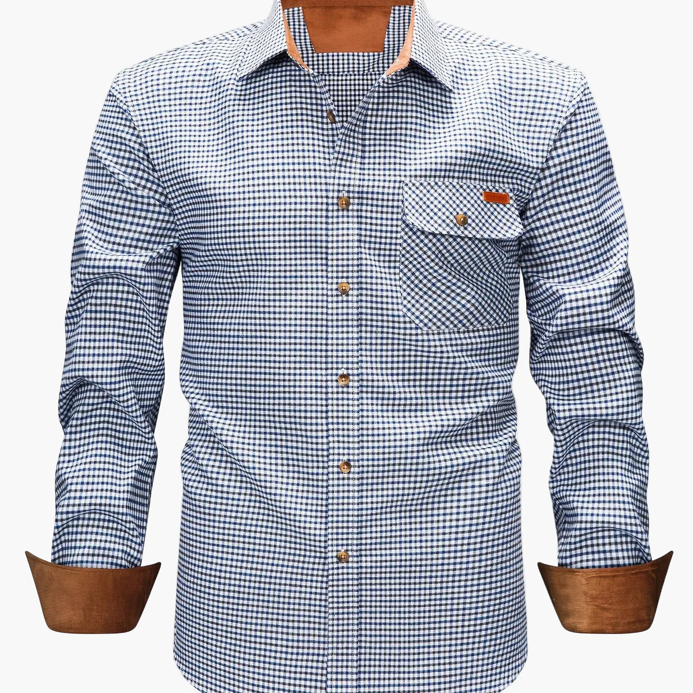Chemise décontractée à carreaux pour homme style automne-hiver manches longues - Image 17