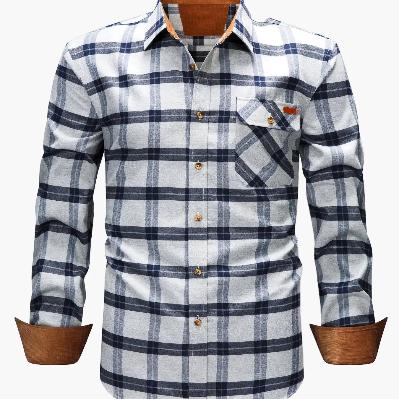 Chemise décontractée à carreaux pour homme style automne-hiver manches longues - Image 19