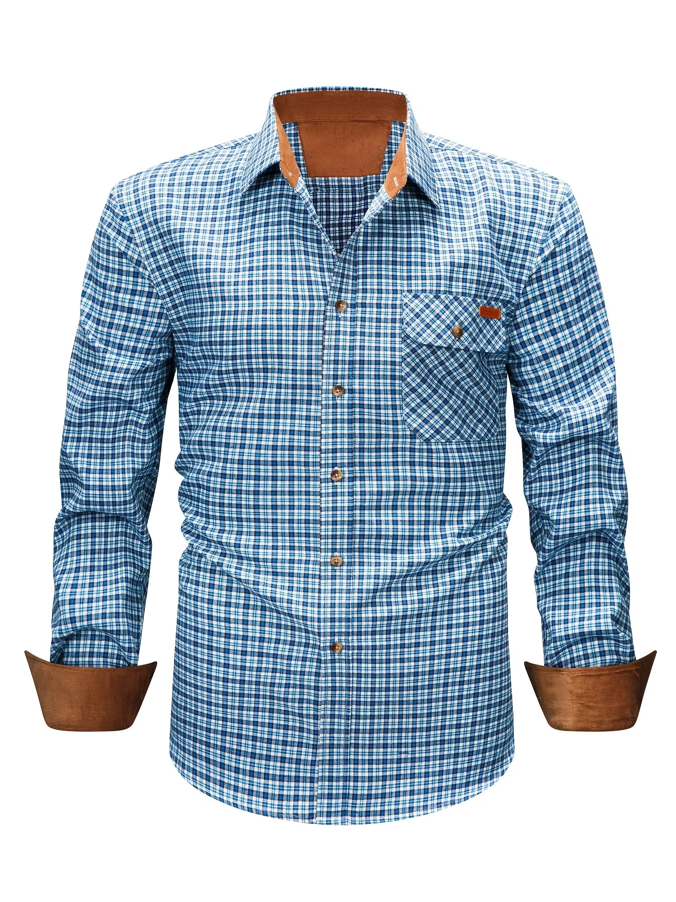 Chemise décontractée à carreaux pour homme style automne-hiver manches longues - Image 2