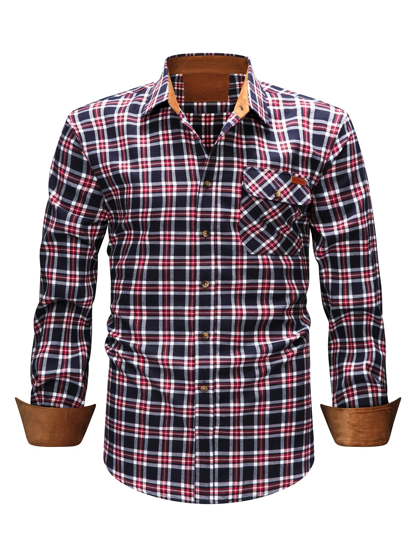 Chemise décontractée à carreaux pour homme style automne-hiver manches longues - Image 3