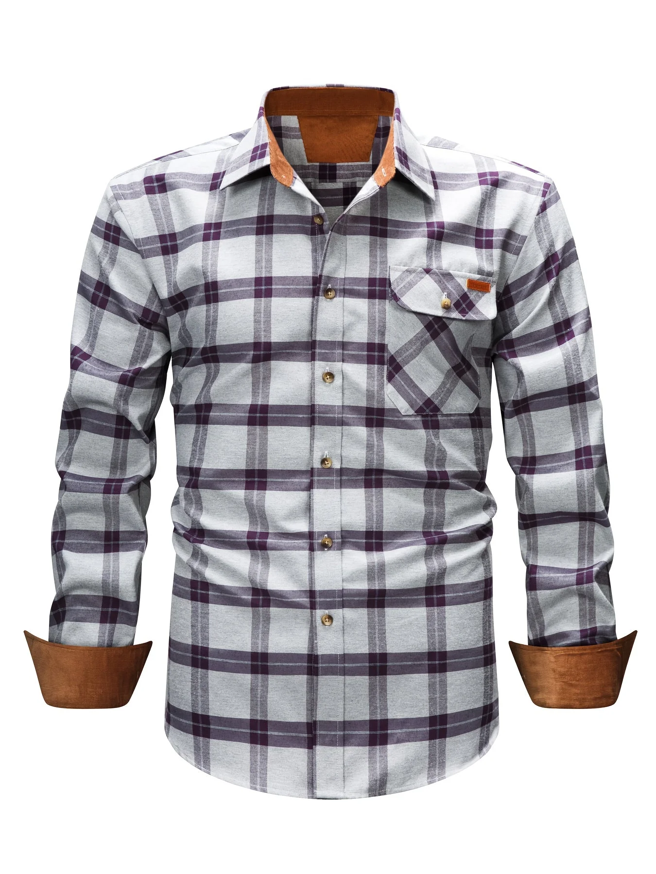 Chemise décontractée à carreaux pour homme style automne-hiver manches longues - Image 5