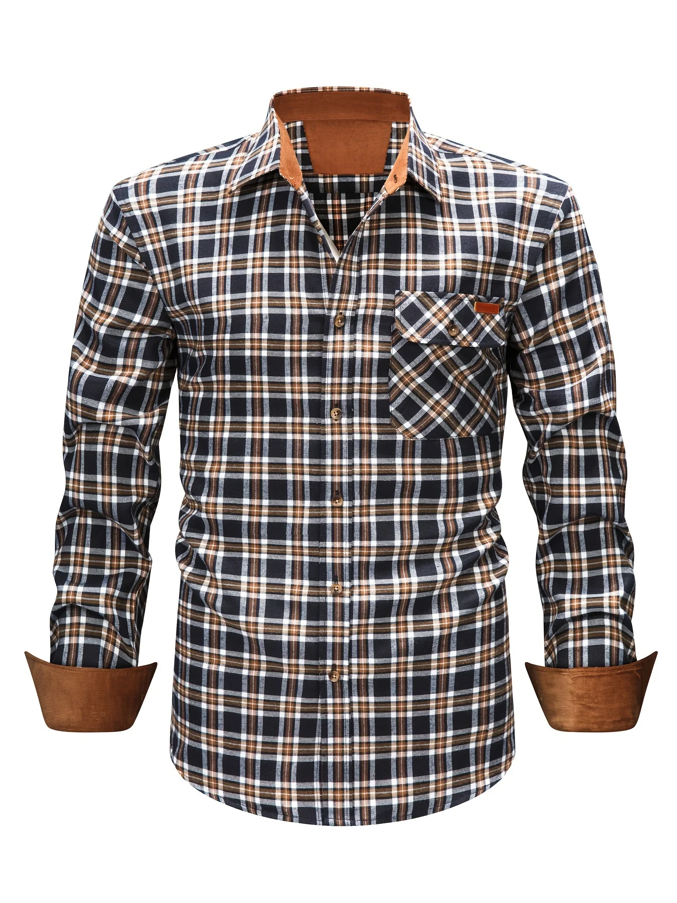 Chemise décontractée à carreaux pour homme style automne-hiver manches longues - Image 6