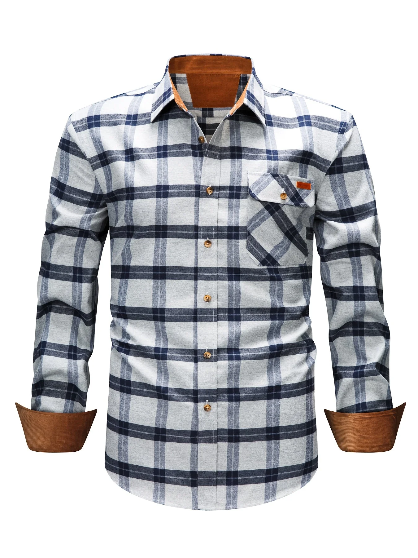 Chemise décontractée à carreaux pour homme style automne-hiver manches longues - Image 8