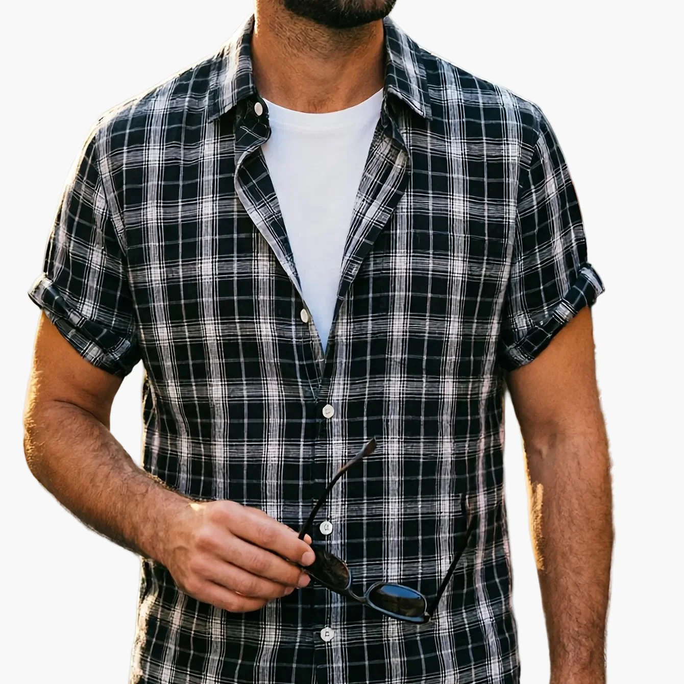 Chemise décontractée à carreaux pour homme – Style estival polyvalent - Image 16