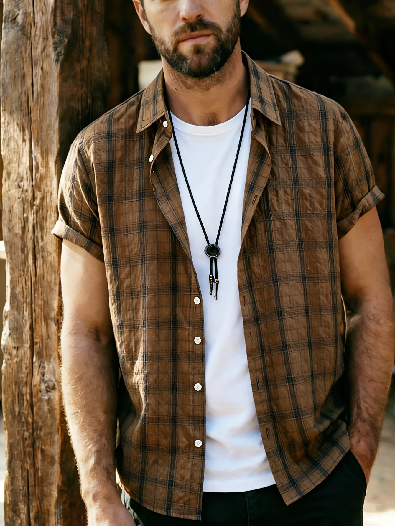 Chemise décontractée à carreaux pour homme – Style estival polyvalent - Image 6