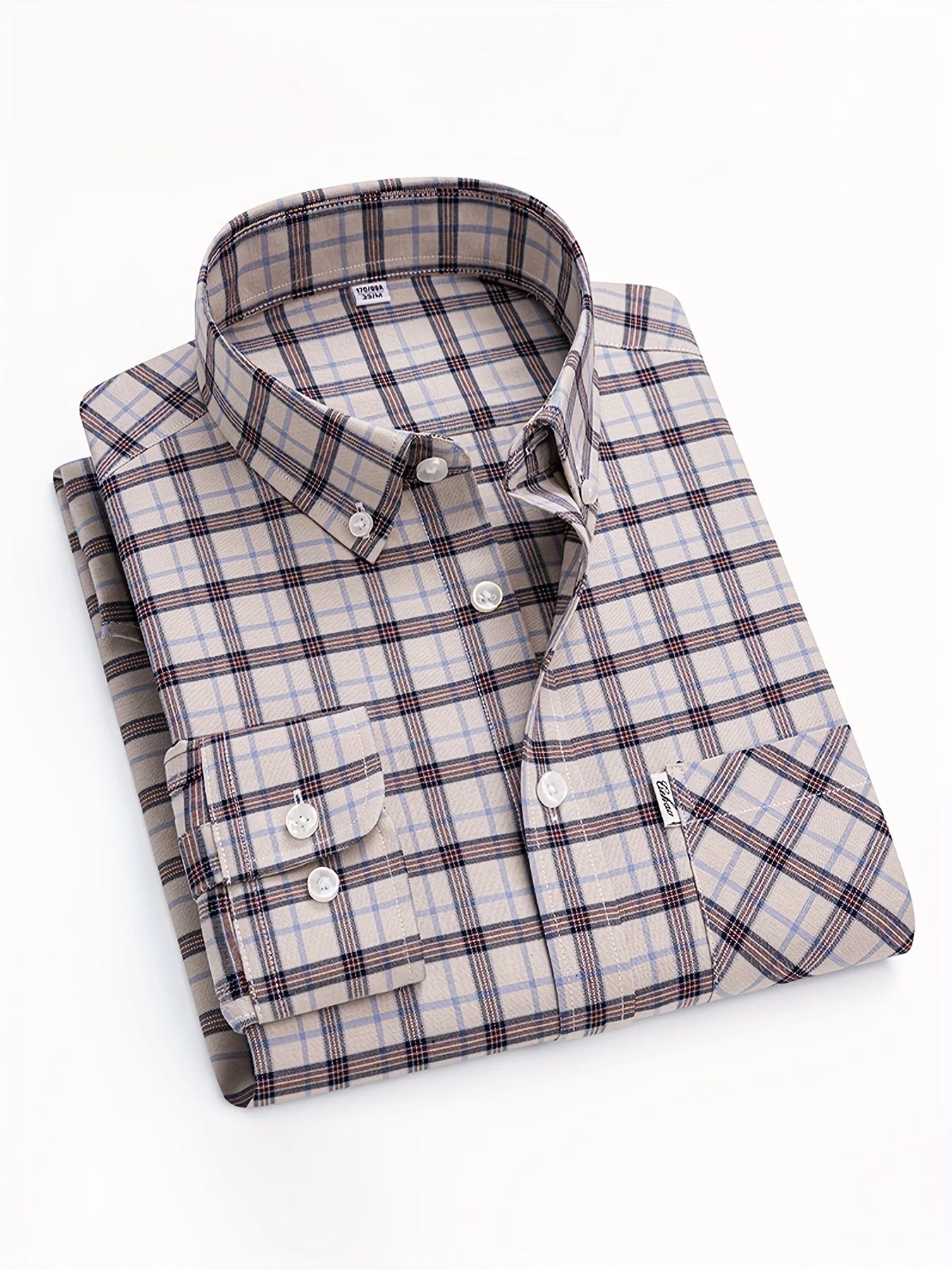 Chemise décontractée à carreaux pour homme, style week-end, manches longues, coupe régulière - Image 3