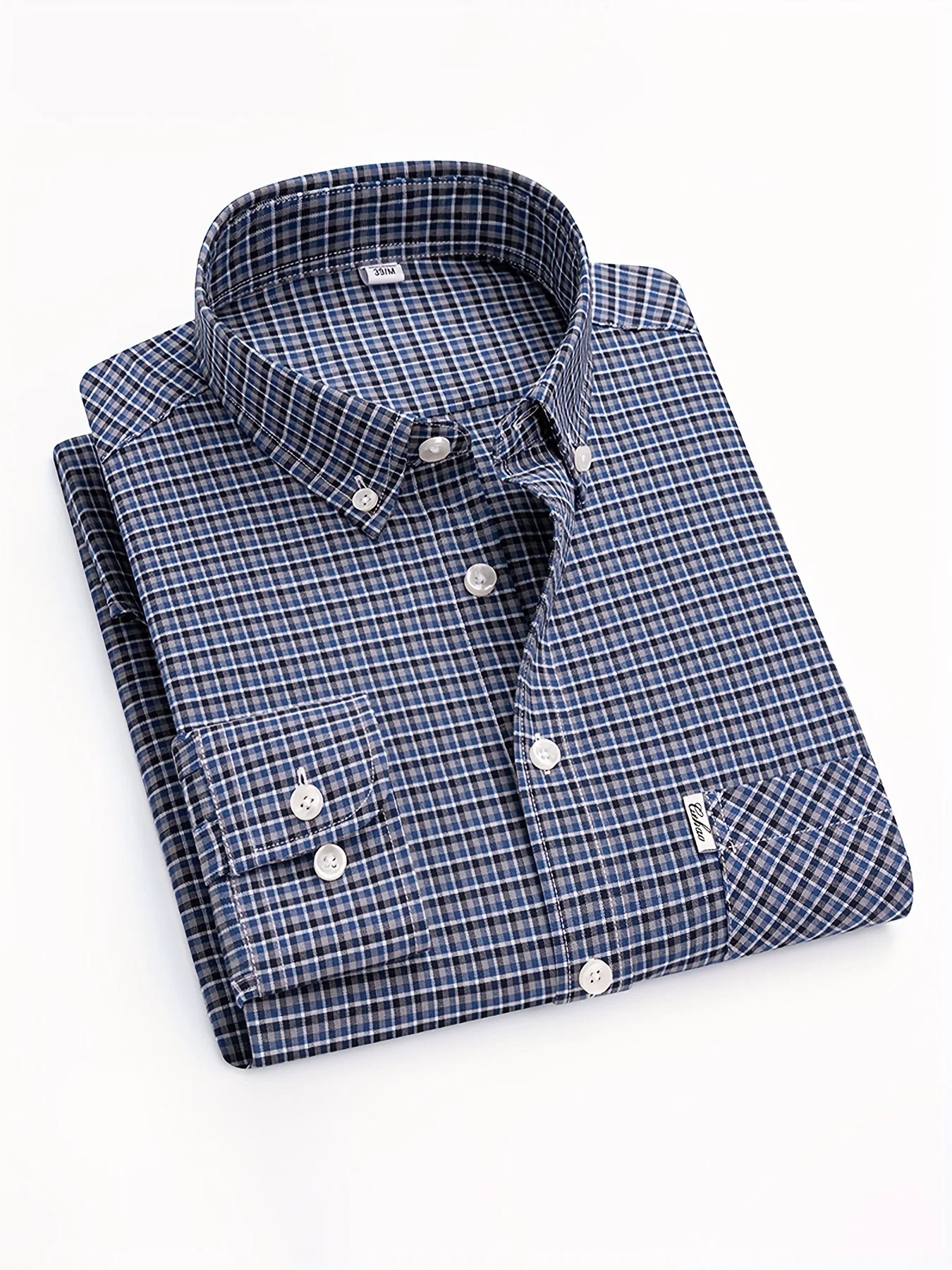 Chemise décontractée à carreaux pour homme, style week-end, manches longues, coupe régulière - Image 4