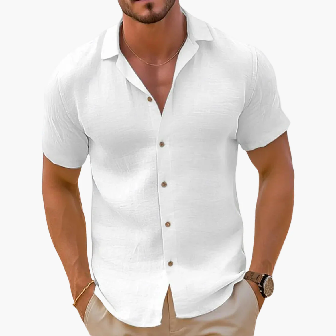 Chemise décontractée pour homme à manches courtes style estival et élégant - Image 3