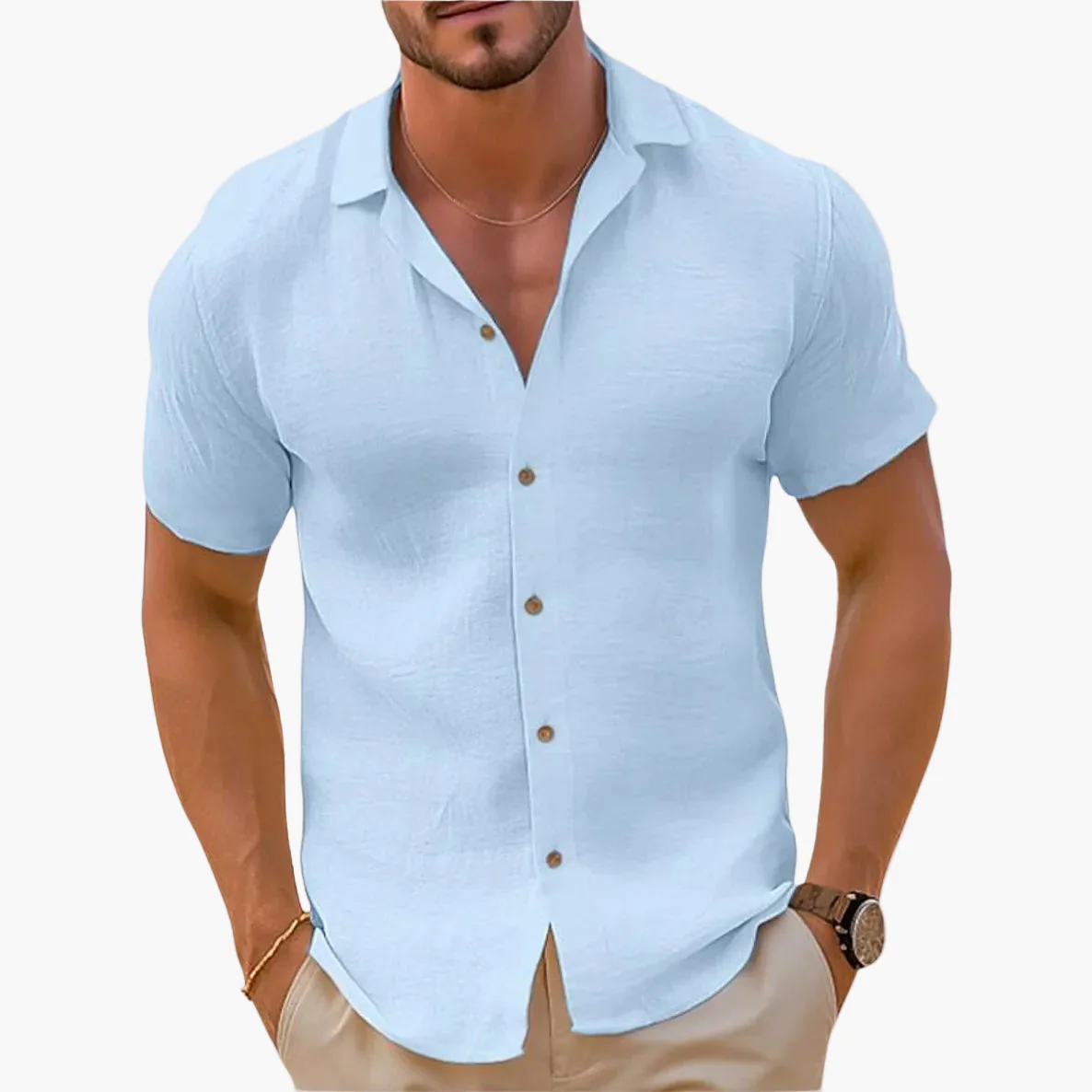 Chemise décontractée pour homme à manches courtes style estival et élégant - Image 4