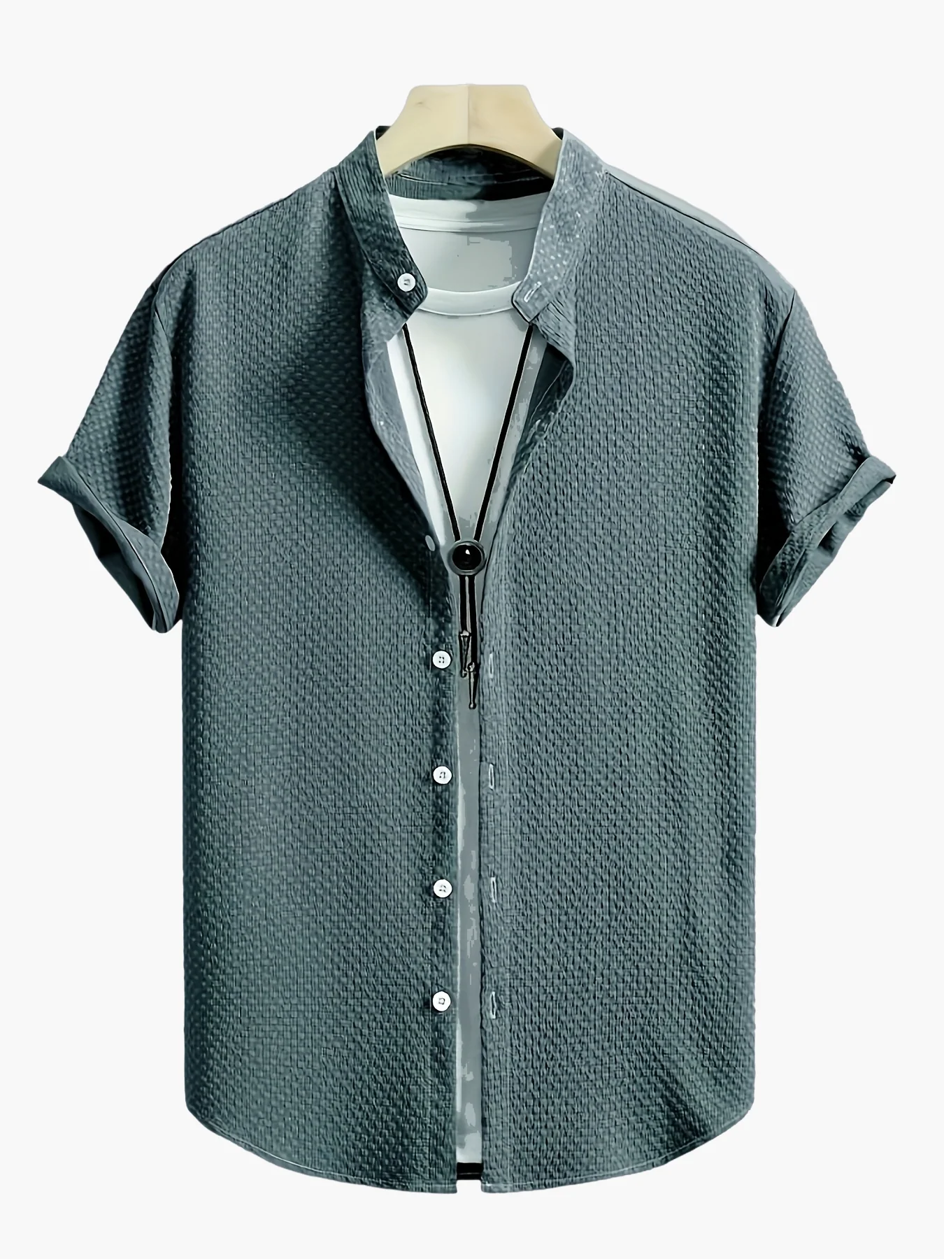 Chemise décontractée homme manches courtes style été – tendance urbaine et polyvalente - Image 12