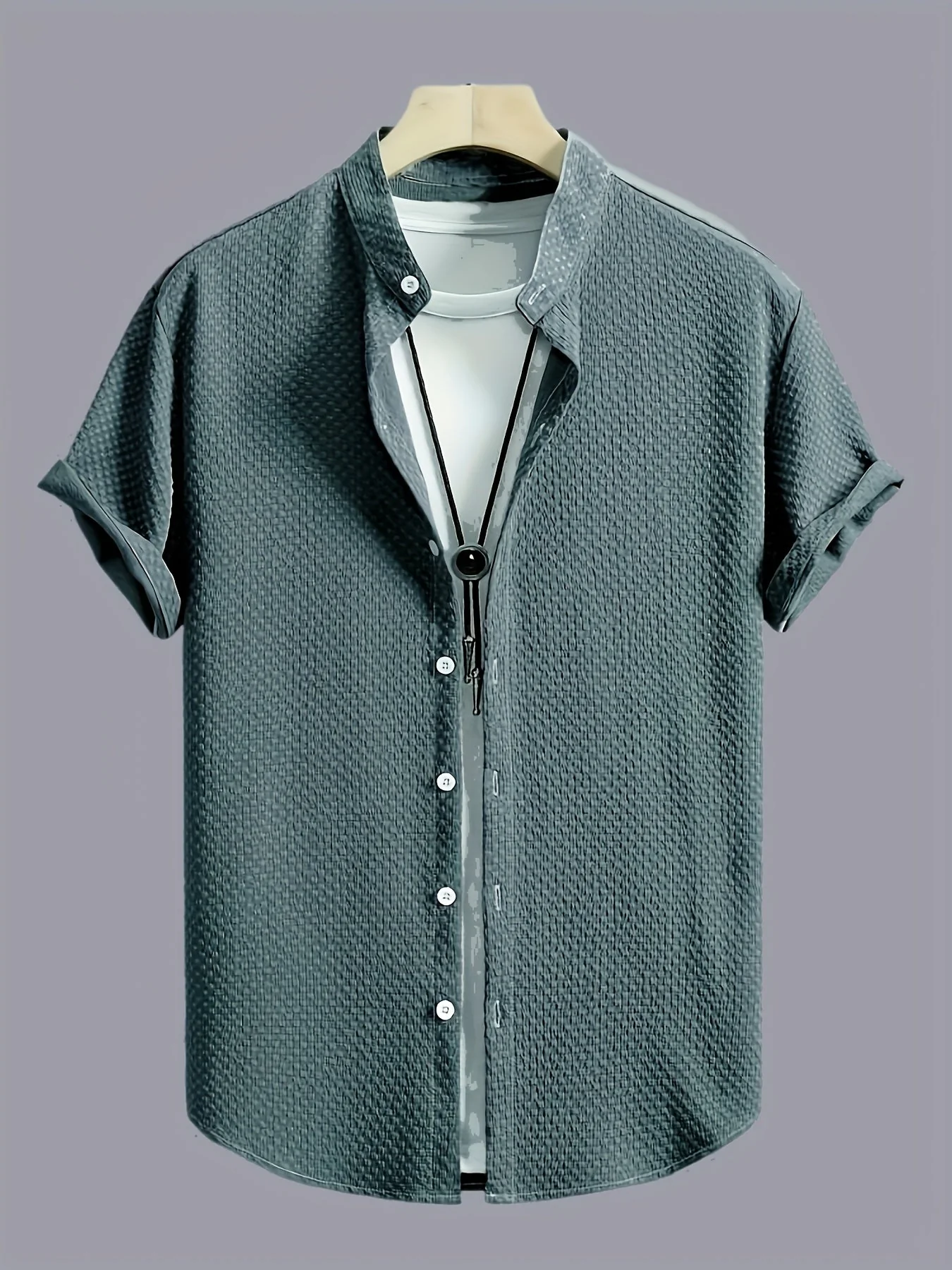 Chemise décontractée homme manches courtes style été – tendance urbaine et polyvalente - Image 4
