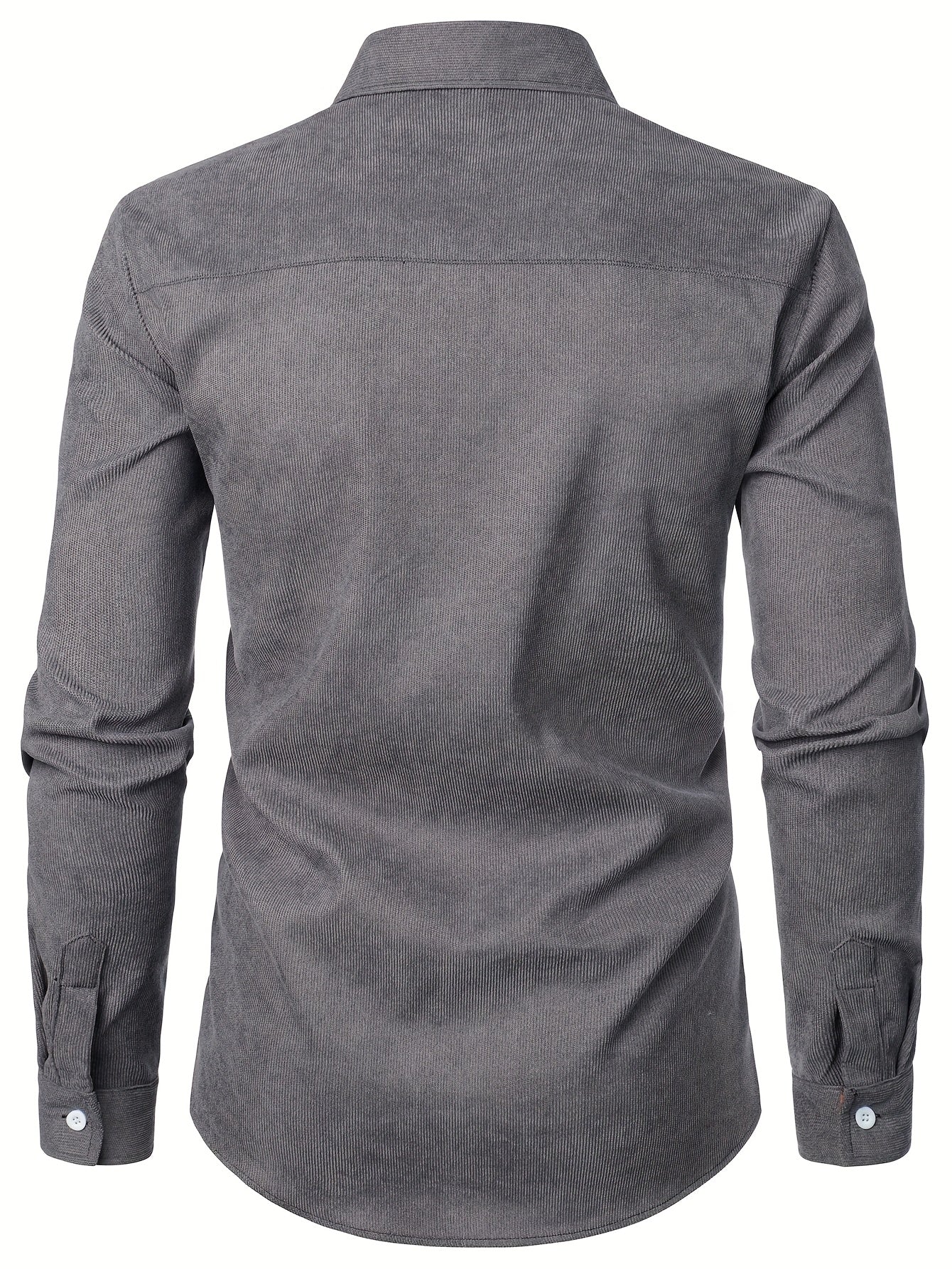 Chemise décontractée pour homme à manches longues avec détails à carreaux – Style élégant parfait pour toutes occasions - Image 10