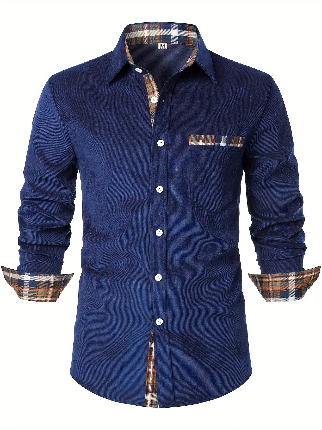 Chemise décontractée pour homme à manches longues avec détails à carreaux – Style élégant parfait pour toutes occasions - Image 6