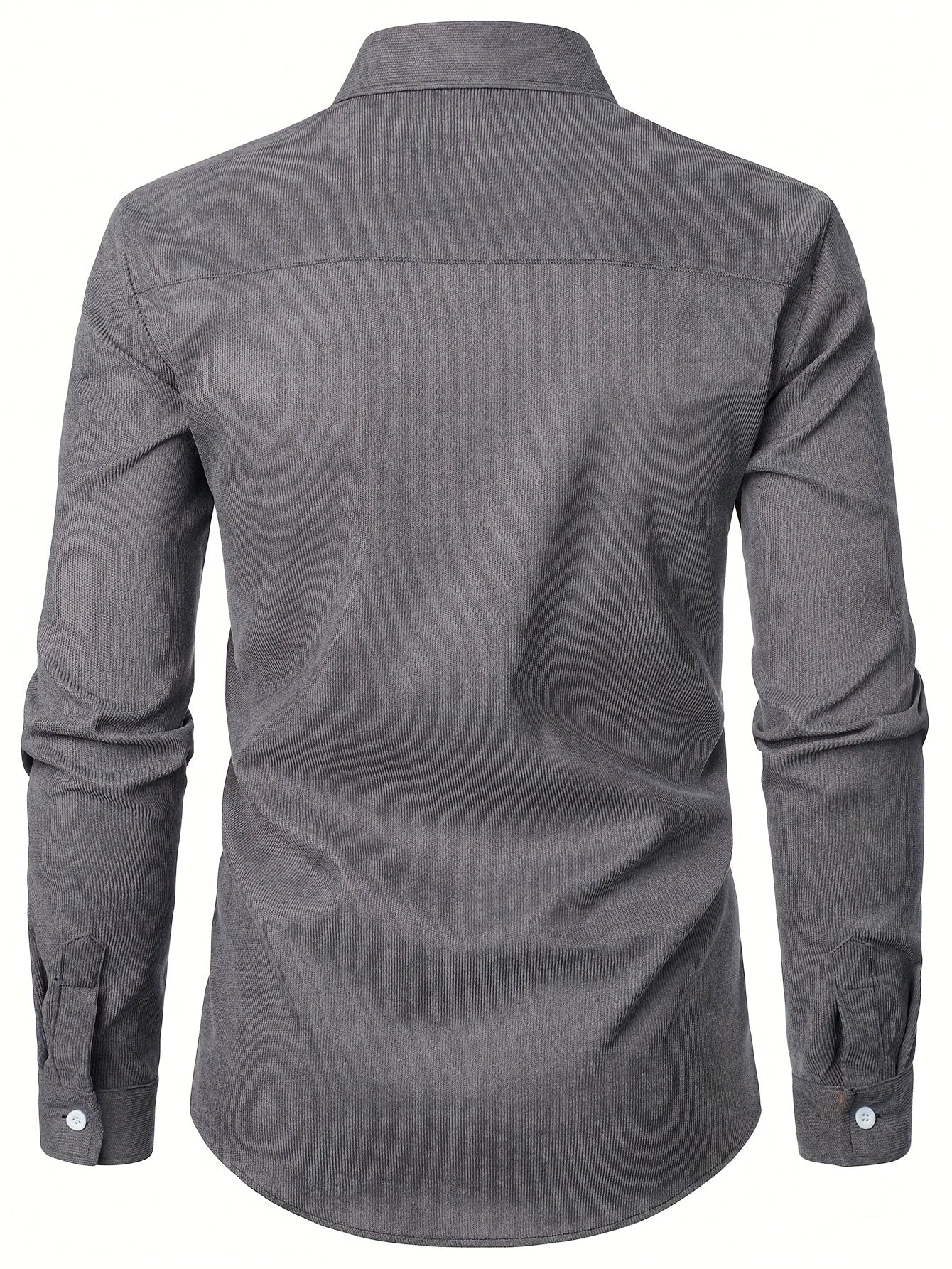 Chemise décontractée pour homme à manches longues avec détails à carreaux – Style élégant parfait pour toutes occasions - Image 9