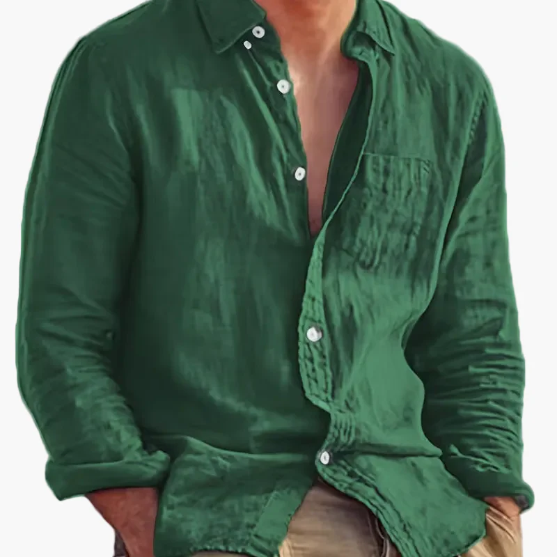 Chemise décontractée pour homme à manches longues style plage – Idéale pour sorties et vacances - Image 20