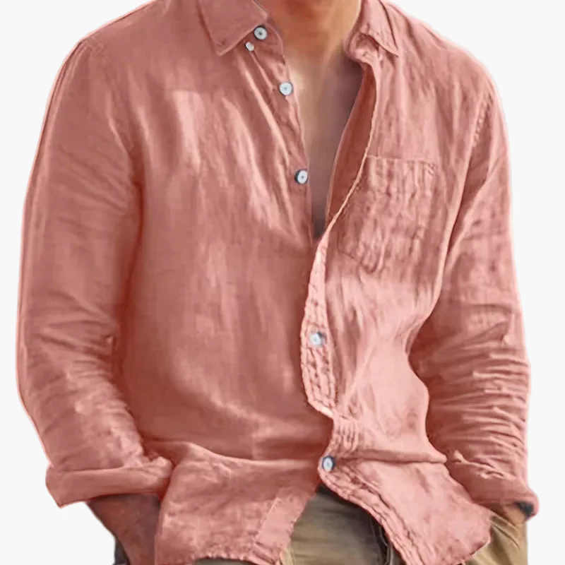 Chemise décontractée pour homme à manches longues style plage – Idéale pour sorties et vacances - Image 22