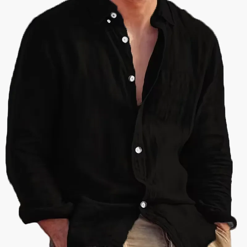 Chemise décontractée pour homme à manches longues style plage – Idéale pour sorties et vacances - Image 24