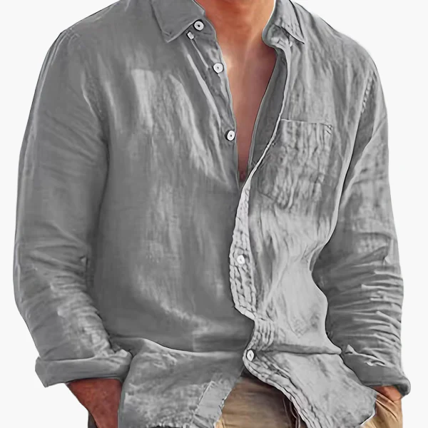 Chemise décontractée pour homme à manches longues style plage – Idéale pour sorties et vacances - Image 25