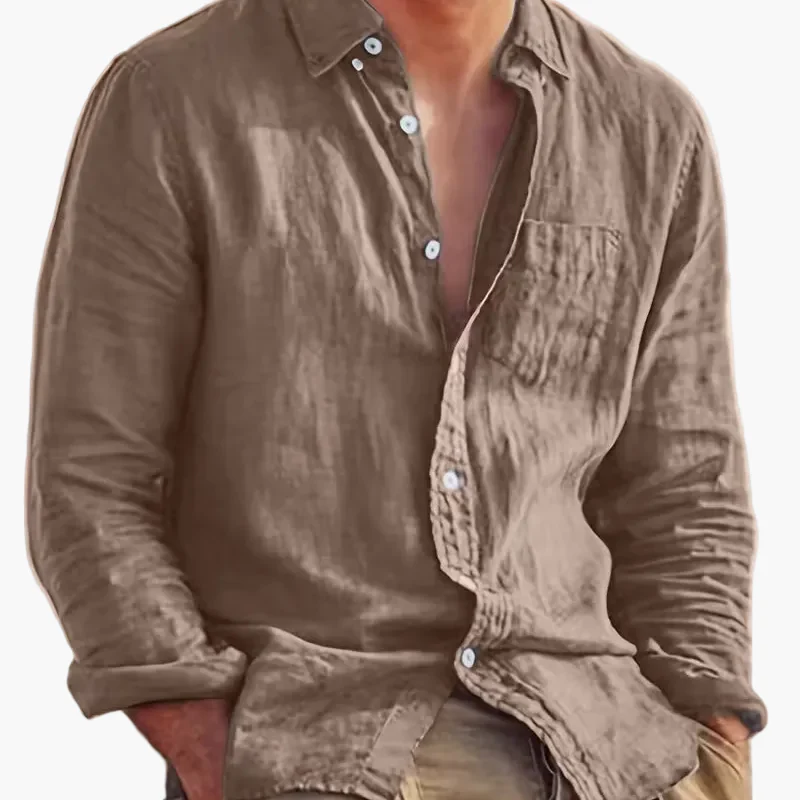 Chemise décontractée pour homme à manches longues style plage – Idéale pour sorties et vacances - Image 27