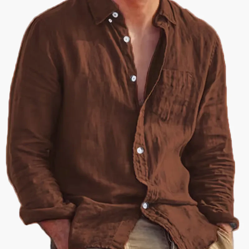 Chemise décontractée pour homme à manches longues style plage – Idéale pour sorties et vacances - Image 28