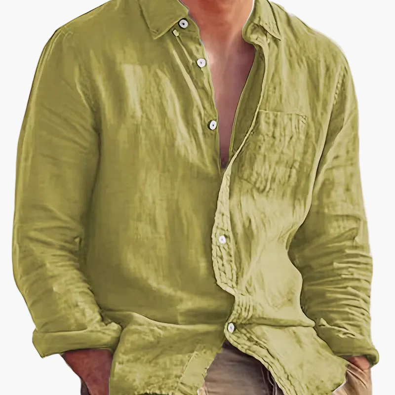 Chemise décontractée pour homme à manches longues style plage – Idéale pour sorties et vacances - Image 29