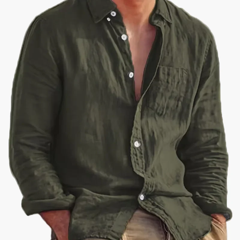Chemise décontractée pour homme à manches longues style plage – Idéale pour sorties et vacances - Image 30