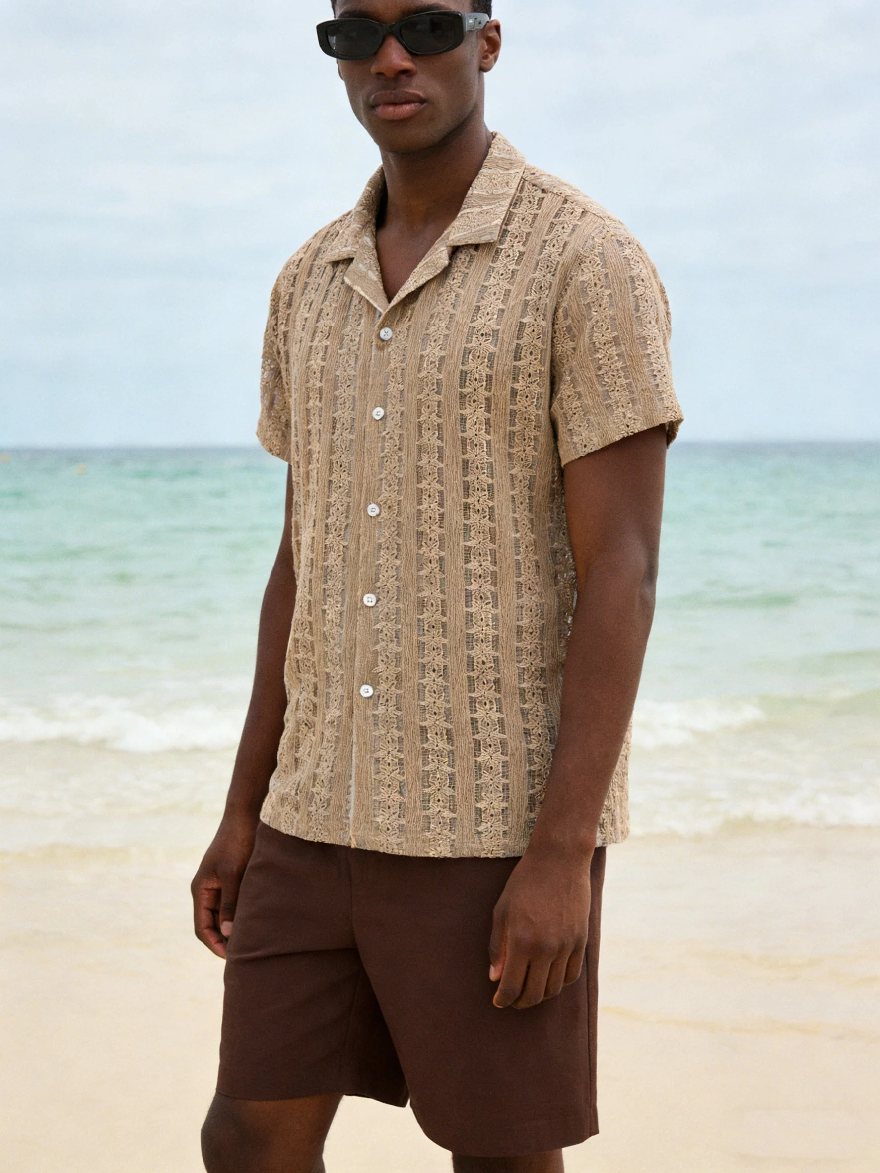 Chemise décontractée homme style bohème à manches courtes pour les vacances plage - Image 2