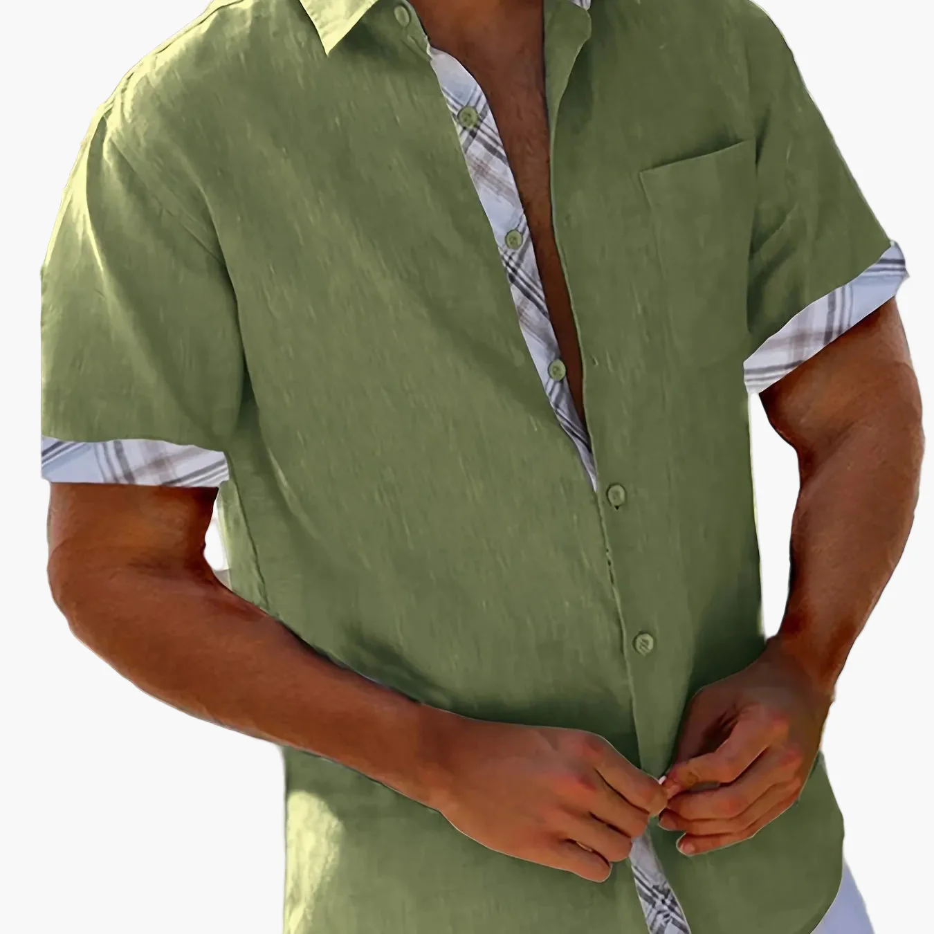 Chemise décontractée homme style plage à manches courtes – Look estival moderne - Image 10