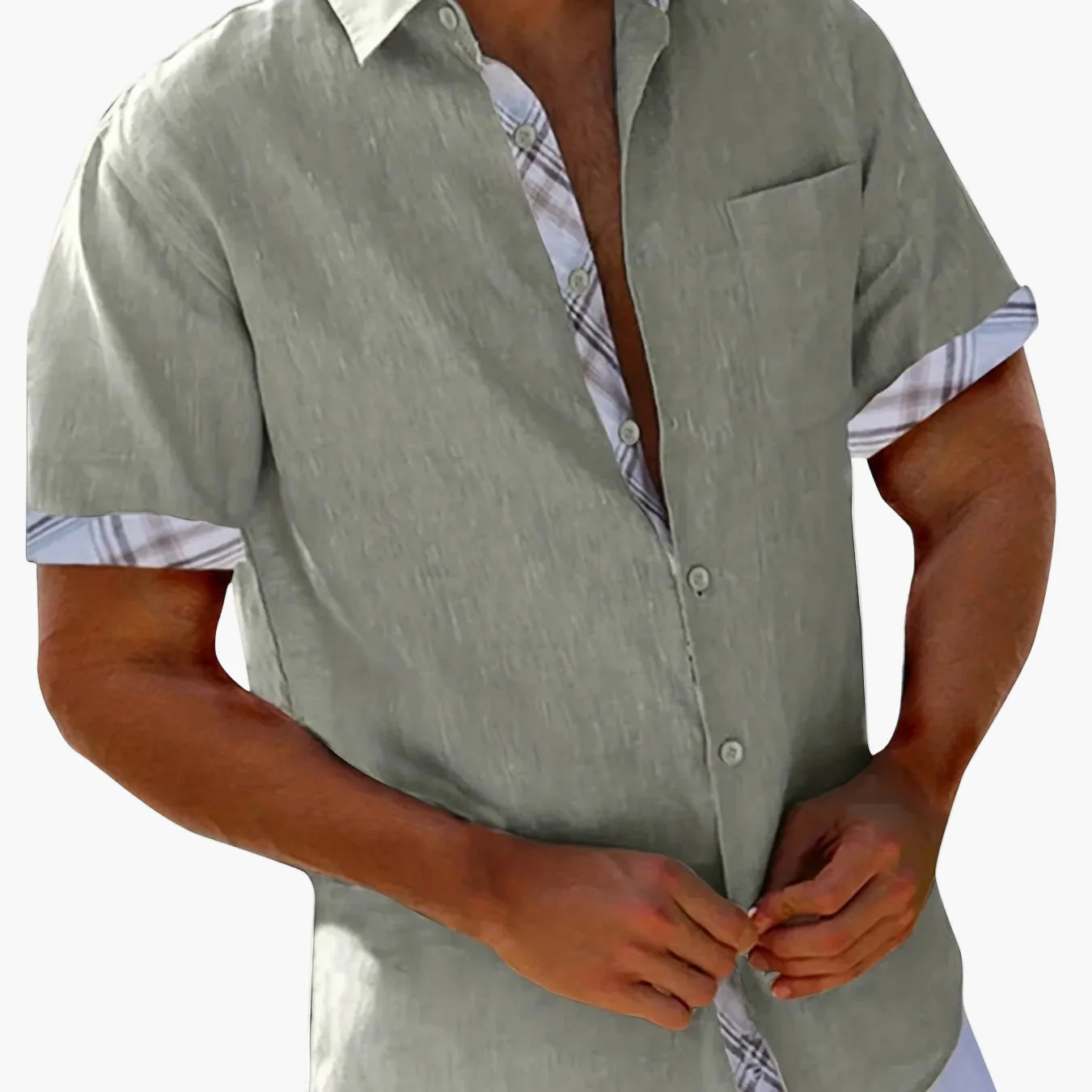 Chemise décontractée homme style plage à manches courtes – Look estival moderne - Image 11
