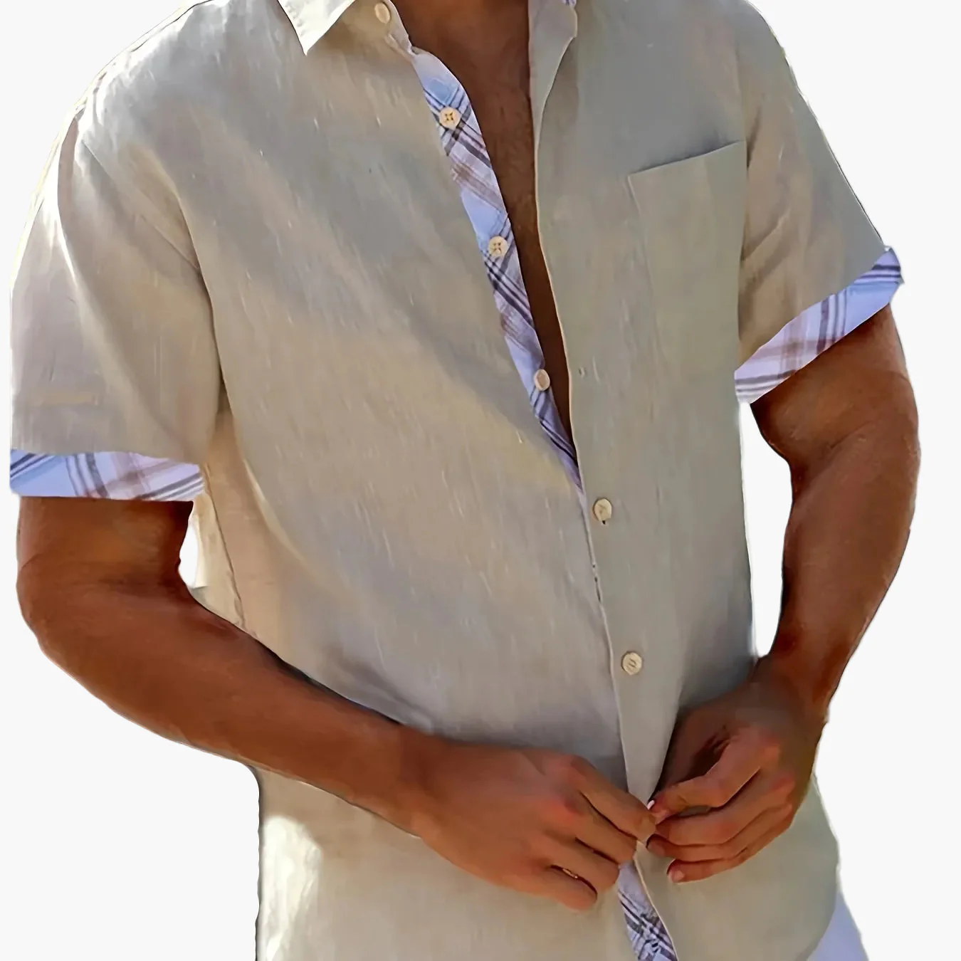 Chemise décontractée homme style plage à manches courtes – Look estival moderne - Image 13