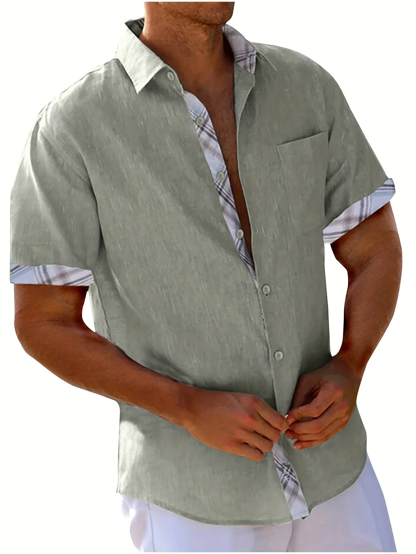 Chemise décontractée homme style plage à manches courtes – Look estival moderne - Image 5