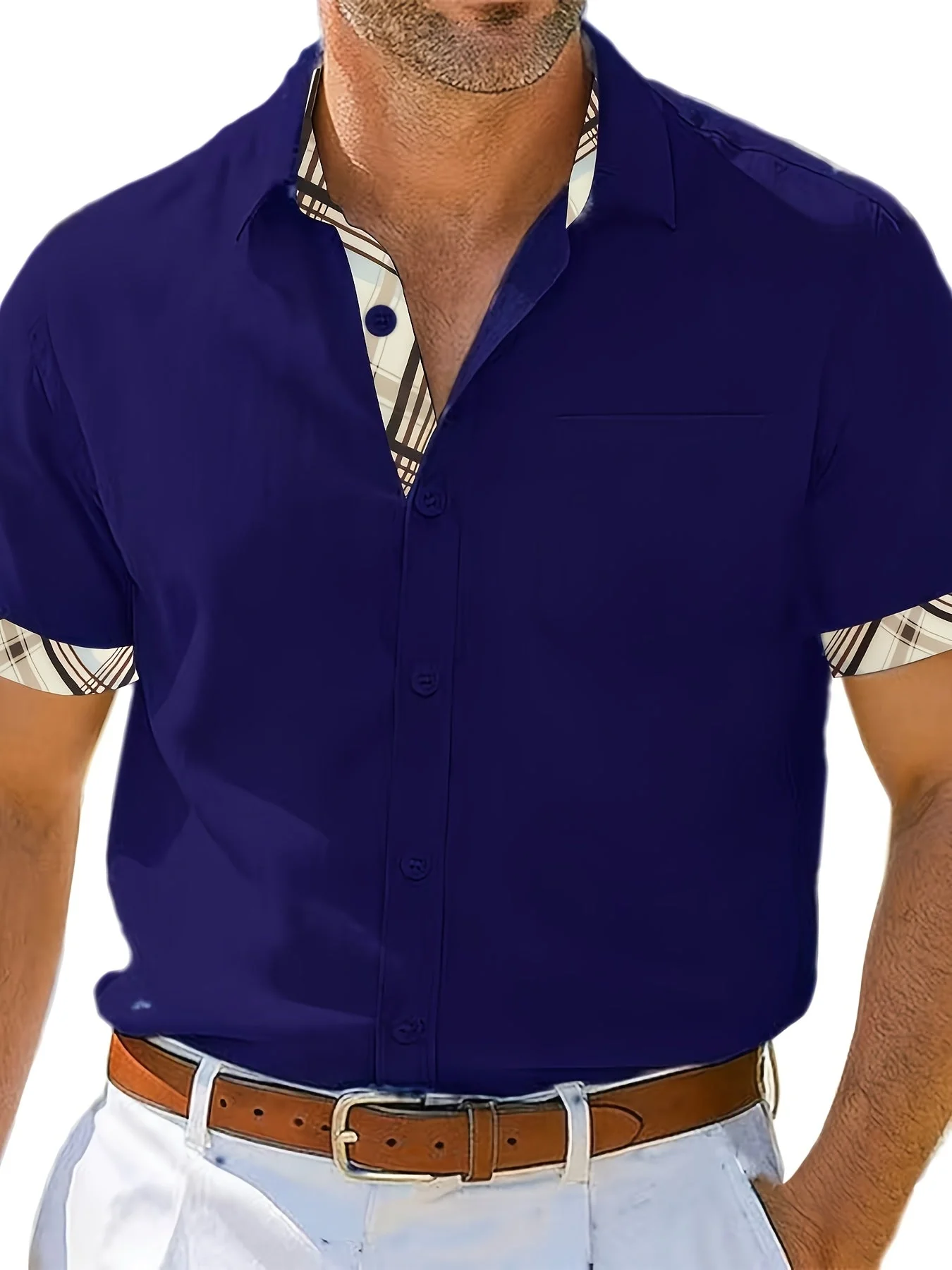 Chemise décontractée homme style plage à manches courtes – Look estival moderne - Image 6