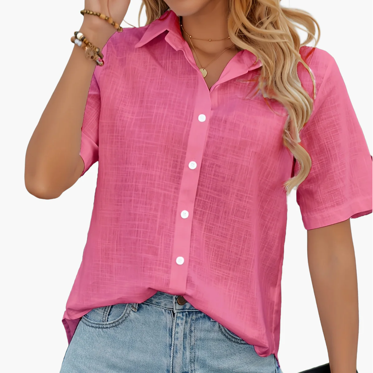 Chemise décontractée à imprimé cœur pour femme – Style estival tendance - Image 17