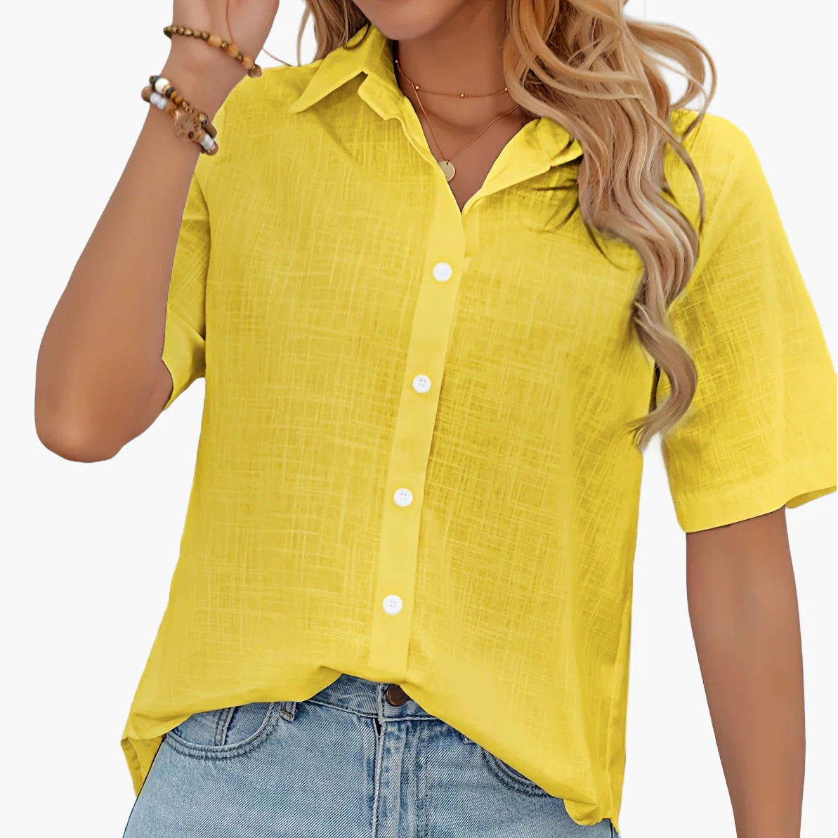 Chemise décontractée à imprimé cœur pour femme – Style estival tendance - Image 19