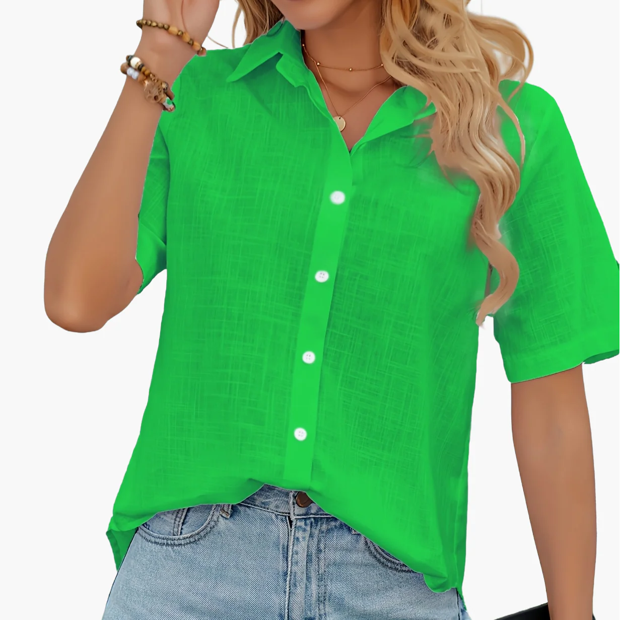 Chemise décontractée à imprimé cœur pour femme – Style estival tendance - Image 20