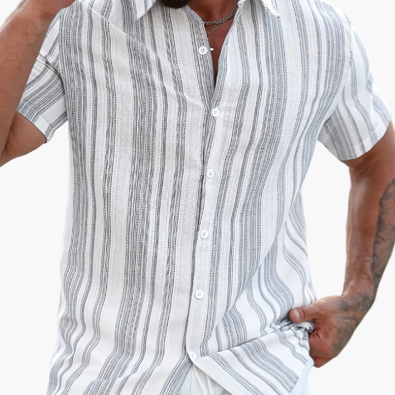 Chemise décontractée à manches courtes pour homme – Style estival élégant - Image 12